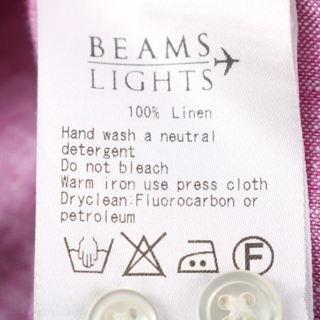BEAMS LIGHTS(ビームスライツ)のビームスライツ 長袖シャツ トップス カットソー 七分袖 フランスリネン メンズ Mサイズ パープル BEAMS LIGHTS メンズのトップス(シャツ)の商品写真