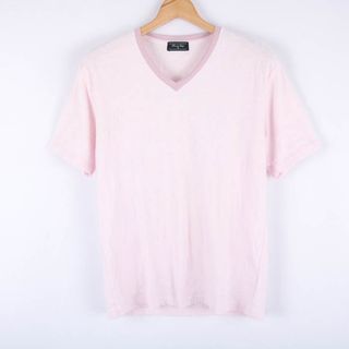 メンズビギ(MEN'S BIGI)のメンズビギ 半袖Tシャツ トップス カットソー Vネック メンズ Mサイズ ピンク MEN'S BIGI(Tシャツ/カットソー(半袖/袖なし))