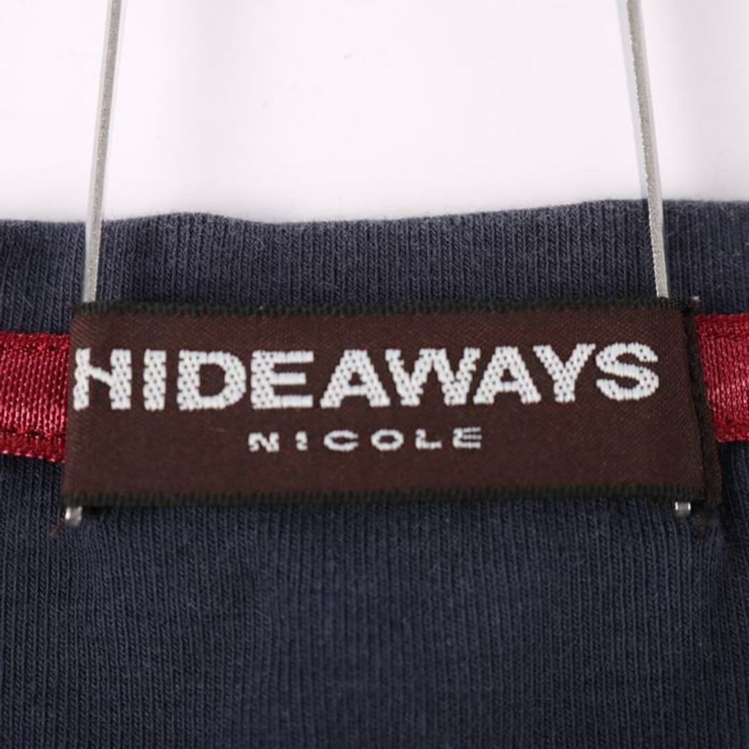 NICOLE(ニコル)のニコル 半袖Tシャツ トップス カットソー Vネック ボーダー HIDEAWAYS メンズ 46サイズ ホワイト ネイビー NICOLE メンズのトップス(Tシャツ/カットソー(半袖/袖なし))の商品写真