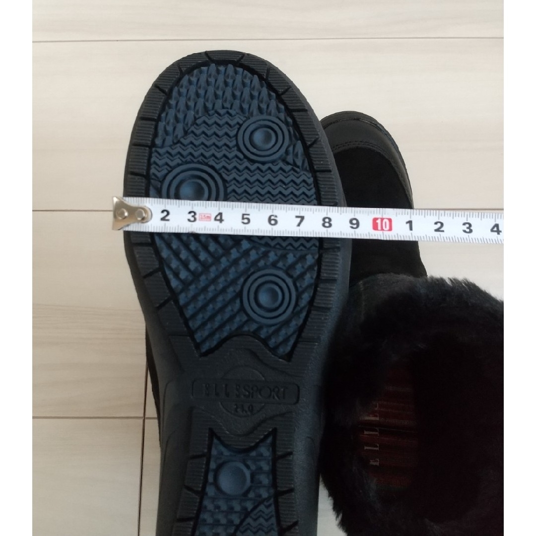 （725）ELLE SPORT ブラック×ブルーチェック ショートブーツシューズ レディースの靴/シューズ(ブーツ)の商品写真