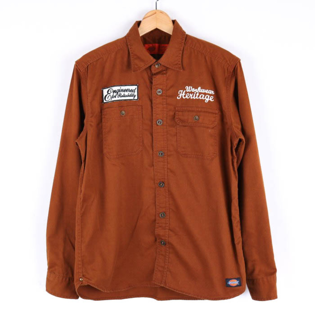 Dickies(ディッキーズ)のディッキーズ 長袖シャツ トップス カットソー 文字刺? メンズ Lサイズ ブラウン Dickies メンズのトップス(シャツ)の商品写真