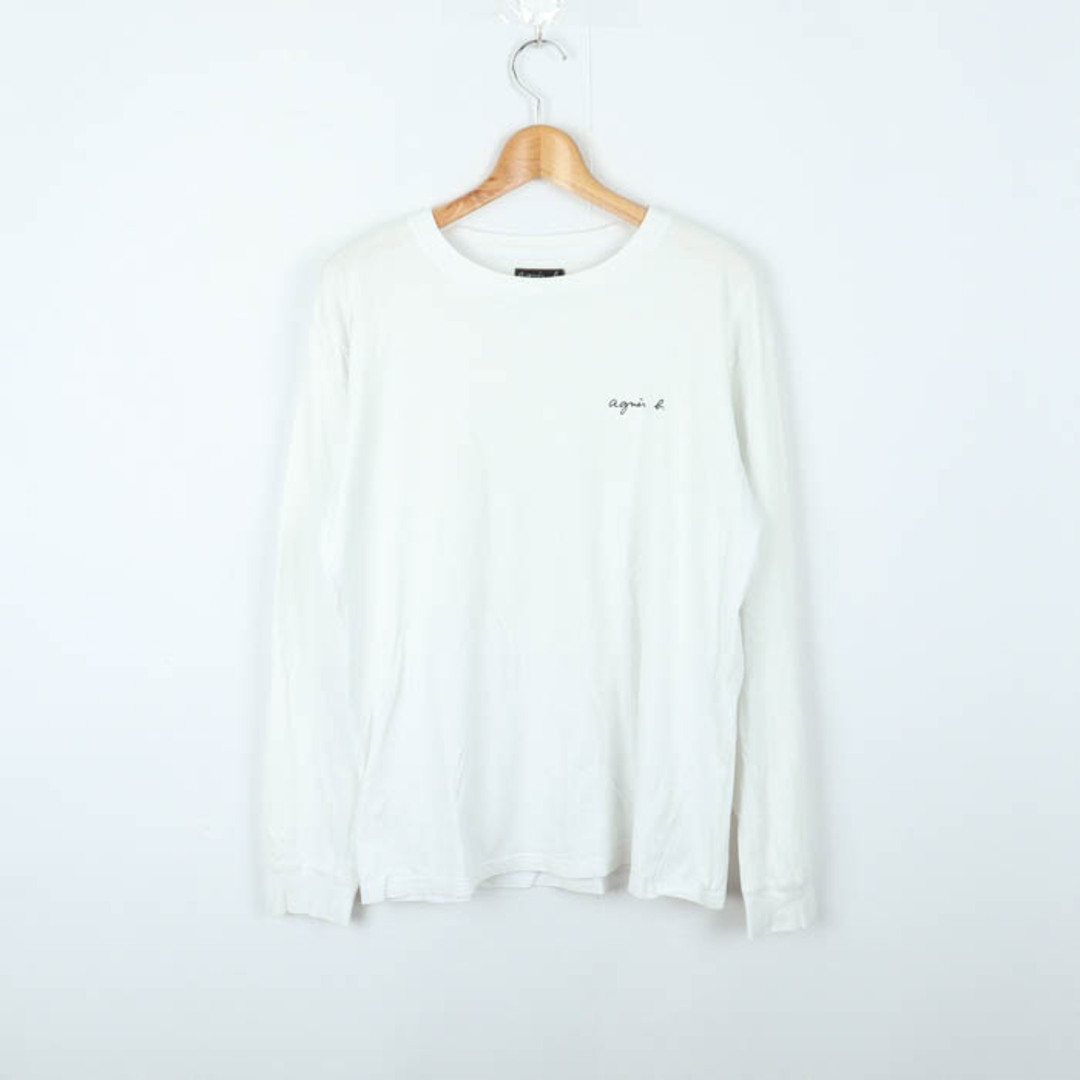 agnes b.(アニエスベー)のアニエスベー 長袖Ｔシャツ トップス カットソー シンプル メンズ Lサイズ ホワイト agnes b. メンズのトップス(Tシャツ/カットソー(七分/長袖))の商品写真