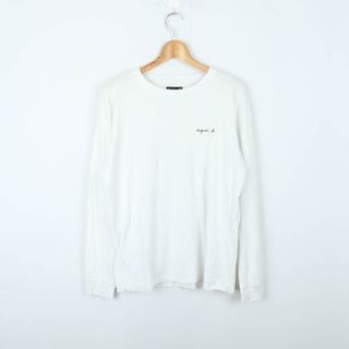 アニエスベー(agnes b.)のアニエスベー 長袖Ｔシャツ トップス カットソー シンプル メンズ Lサイズ ホワイト agnes b.(Tシャツ/カットソー(七分/長袖))