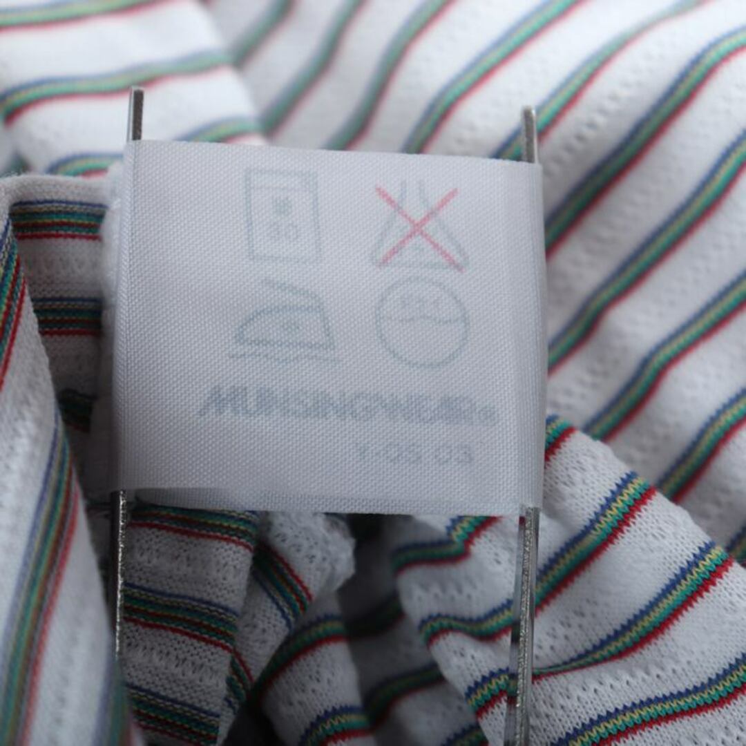 Munsingwear(マンシングウェア)のマンシングウェア 長袖ポロシャツ ボーダー柄 ゴルフウエア グランドスラム メンズ C100-110サイズ ホワイト×緑×赤 Munsing wear メンズのトップス(ポロシャツ)の商品写真