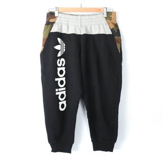 アディダス(adidas)のアディダス クロップドパンツ スウェット スエット カモフラ柄 スポーツウエア メンズ Mサイズ ブラック adidas(その他)