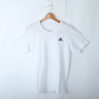 アディダス(adidas)のアディダス 半袖Tシャツ 無地 ワンポイントロゴ スポーツウエア メンズ Lサイズ ホワイト adidas(Tシャツ/カットソー(半袖/袖なし))