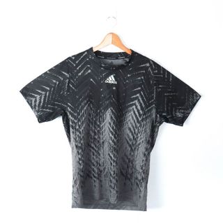 アディダス(adidas)のアディダス 半袖Tシャツ プライムブルー スポーツウエア 大きいサイズ レディース Oサイズ ブラック×グレー adidas(Tシャツ(半袖/袖なし))