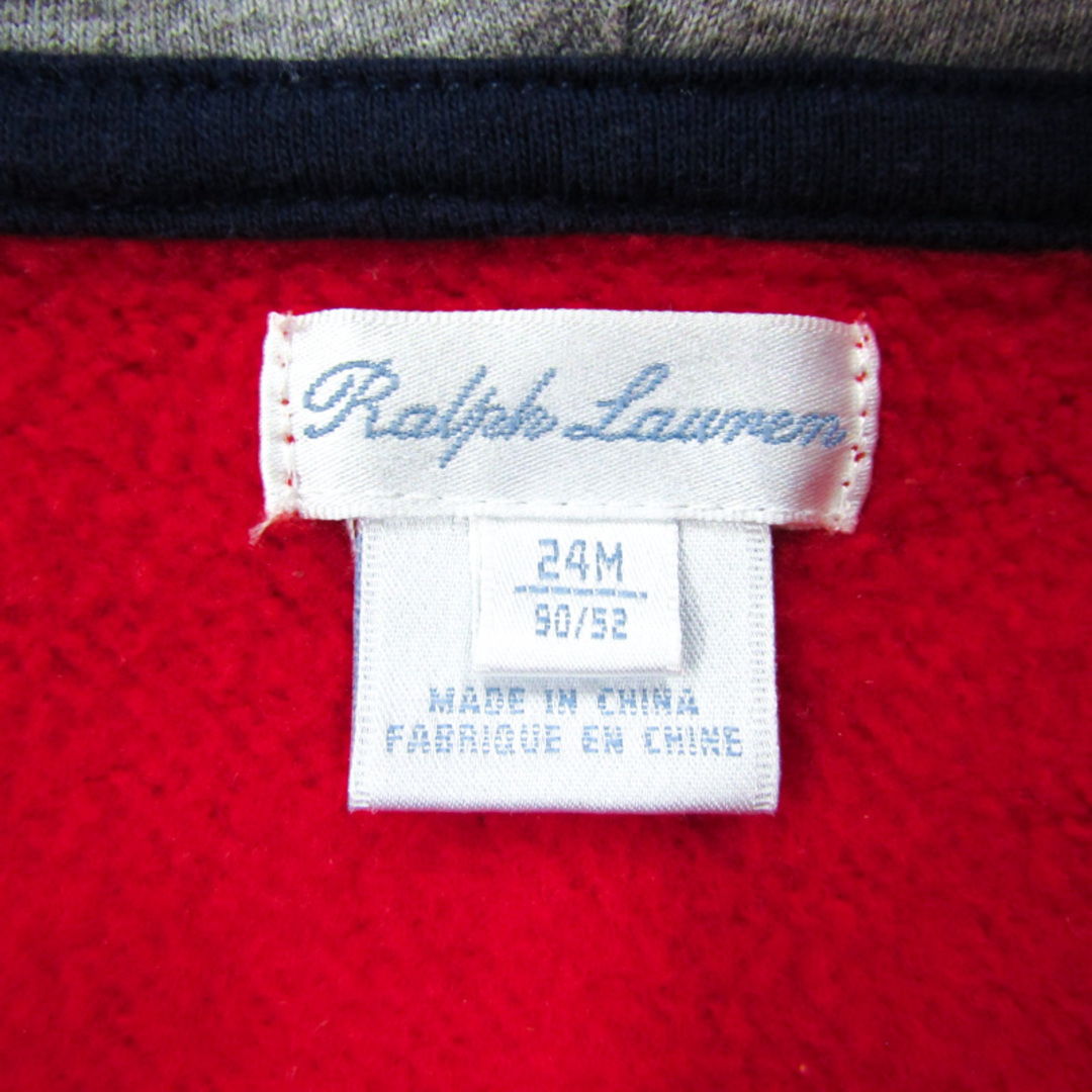 Ralph Lauren(ラルフローレン)のラルフローレン ジップアップパーカー スウェット スエット ベビー 男の子用 24M/90/52サイズ レッド×ネイビー RALPH LAUREN キッズ/ベビー/マタニティのベビー服(~85cm)(その他)の商品写真