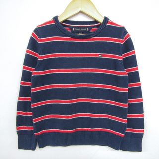 トミーヒルフィガー(TOMMY HILFIGER)のトミーヒルフィガー 長袖セーター クルーネック ボーダー柄  キッズ 男の子用 104サイズ ネイビー TOMMY HILFIGER(ニット)