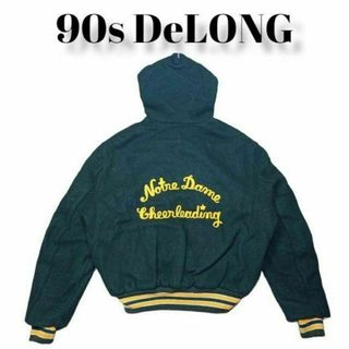 90s DeLONG　メルトンウール　フード付　スタジャン　古着　デロング(スタジャン)