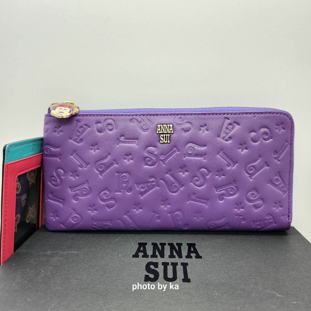 ANNA SUI(アナスイ)の紫 アナスイ ANNA SUI 長財布 ディズニー コラボ ミニーマウス 新品 レディースのファッション小物(財布)の商品写真