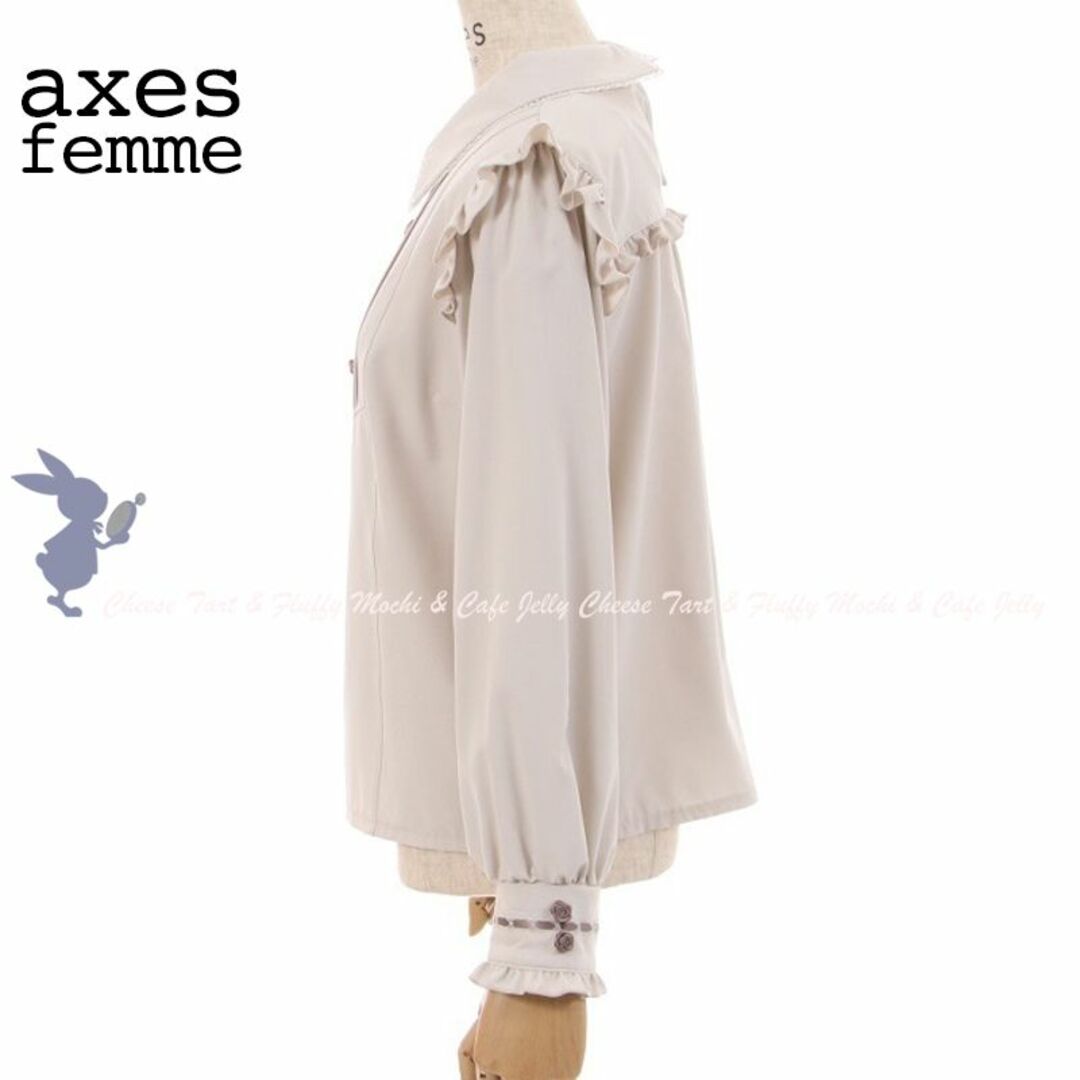 axes femme(アクシーズファム)のaxes femme ローズリボンブラウスプルオーバー ベージュ レディースのトップス(シャツ/ブラウス(長袖/七分))の商品写真