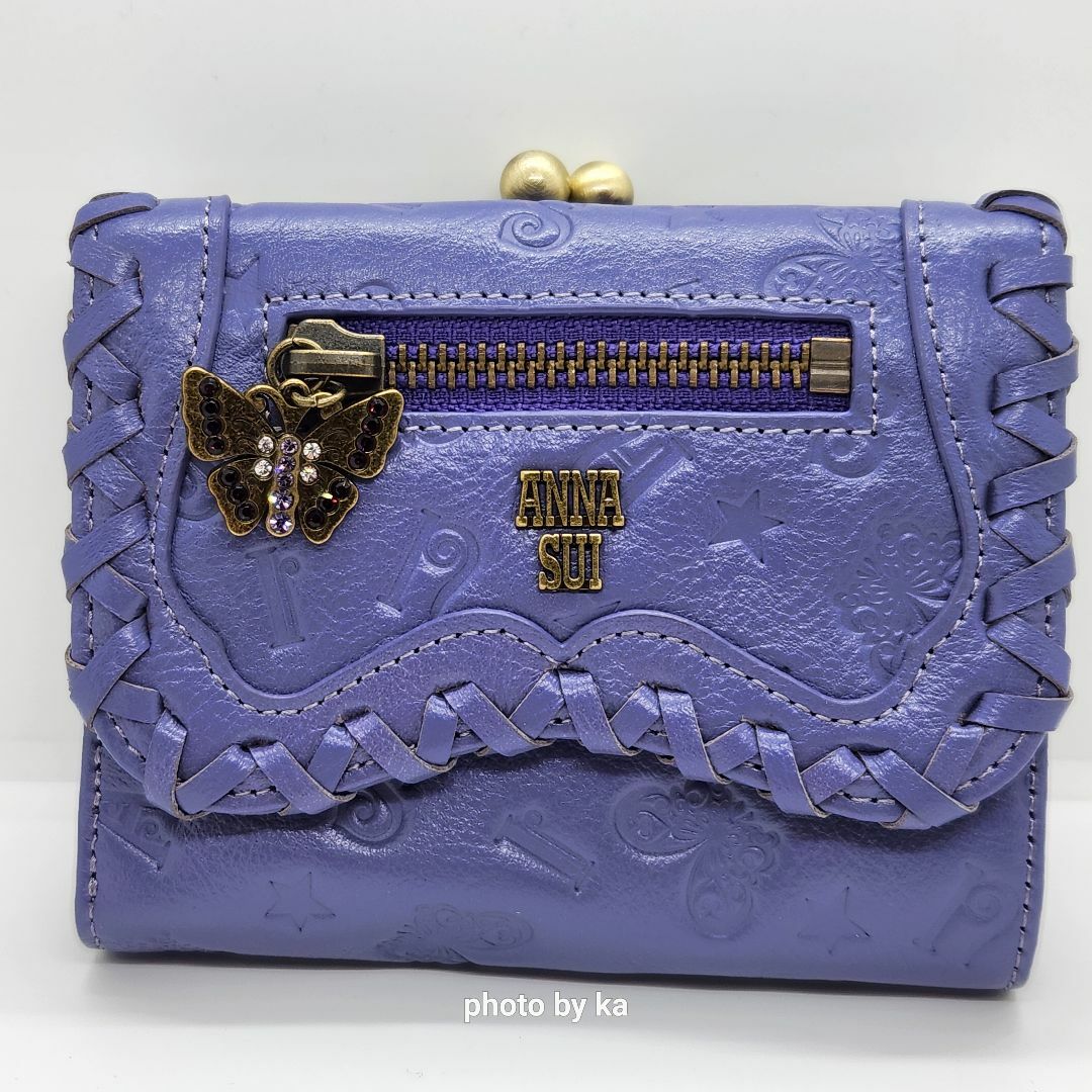 ANNA SUI(アナスイ)のパープル アナスイ ANNA SUI がま口 折り 財布 ベロニカ 新品 レディースのファッション小物(財布)の商品写真