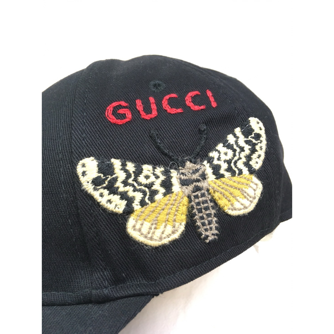 Gucci(グッチ)の美品GUCCI キャップ NY バタフライ ベースボール ニューエラ ブラック メンズの帽子(キャップ)の商品写真