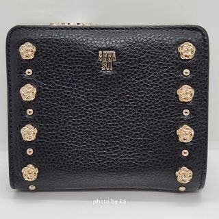 アナスイ(ANNA SUI)のブラック アナスイ 二つ 折り 財布 ANNA SUI バレンシア 新品 黒色(財布)