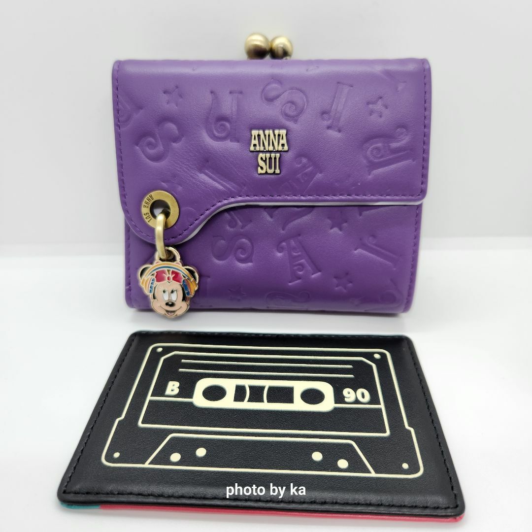 ANNA SUI(アナスイ)の紫 アナスイ ANNA SUI 折り財布 ディズニー コラボ ミニーマウス 新品 レディースのファッション小物(財布)の商品写真