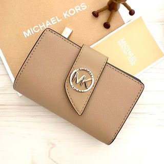 マイケルコース(Michael Kors)の新品 MICHAEL KORS 折り財布　ベージュ  二つ折り財布(財布)