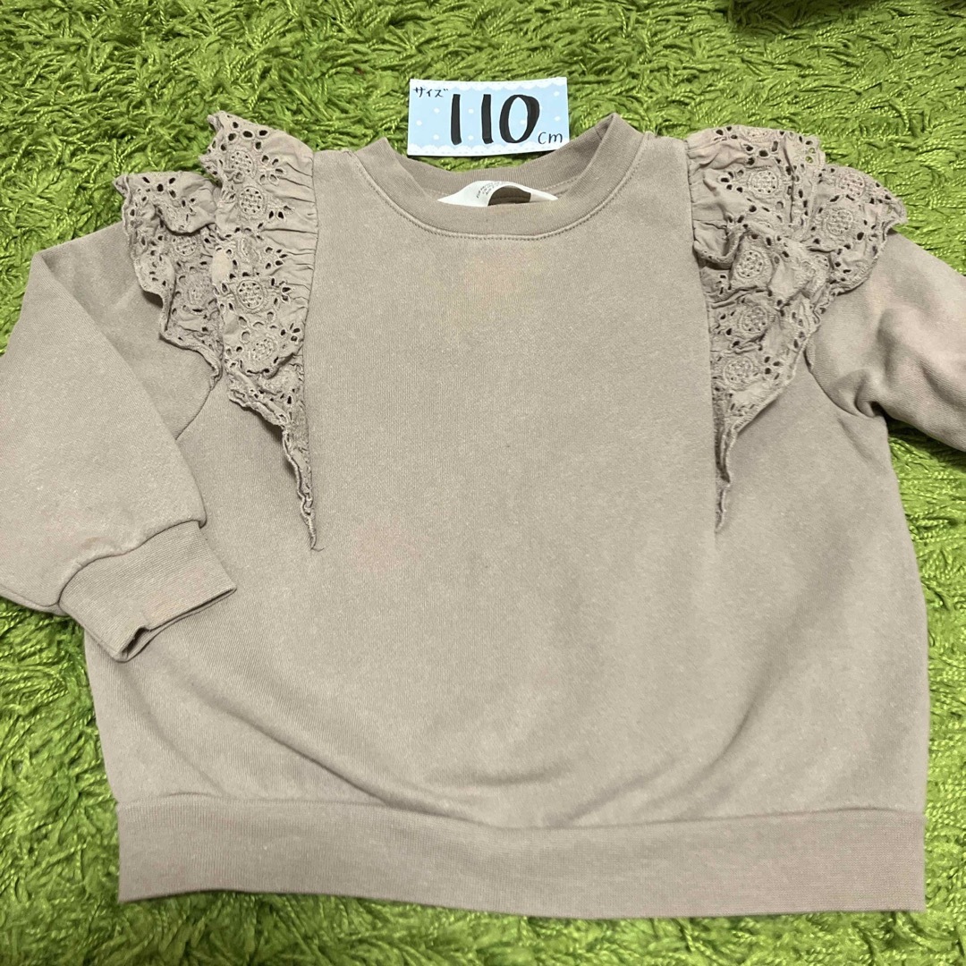 H&M(エイチアンドエム)の110 裏起毛トレーナー　茶色 キッズ/ベビー/マタニティのキッズ服女の子用(90cm~)(Tシャツ/カットソー)の商品写真