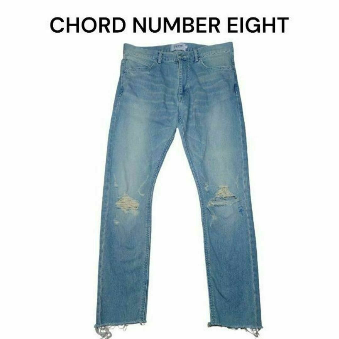 CHORD NUMBER EIGHT(コードナンバーエイト)のコードナンバーエイト　クラッシュ加工　スキニーデニムパンツ　カットオフ メンズのパンツ(デニム/ジーンズ)の商品写真