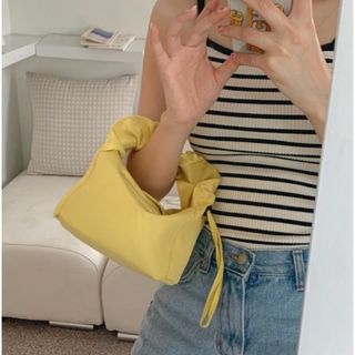 ザラ(ZARA)のcream creme シャーリング ストリング ミニ トッドバック(ハンドバッグ)