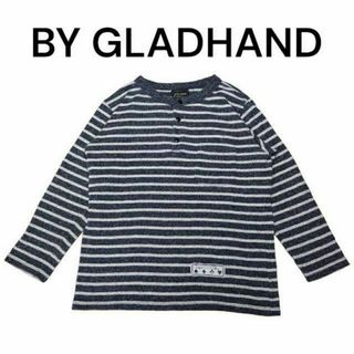 グラッドハンド(GLADHAND & Co.)のBY GLADHAND　パイル地　ボーダー　ビッグプリント　ヘンリーネックロンT(Tシャツ/カットソー(七分/長袖))