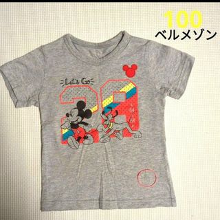 ベルメゾン(ベルメゾン)の中古美品　ベルメゾン　ミッキー　プルート　ナンバリング　バクプリ100 95(Tシャツ/カットソー)