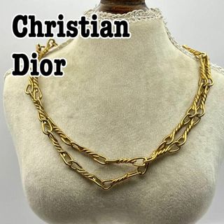 クリスチャンディオール(Christian Dior)のChristian Dior ビンテージ　チェーンロングネックレス　ゴールド(ネックレス)