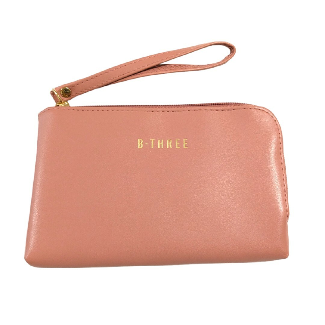 B-THREE  Ｌ字ファスナーポーチ ビースリー ピンク レディースのファッション小物(ポーチ)の商品写真