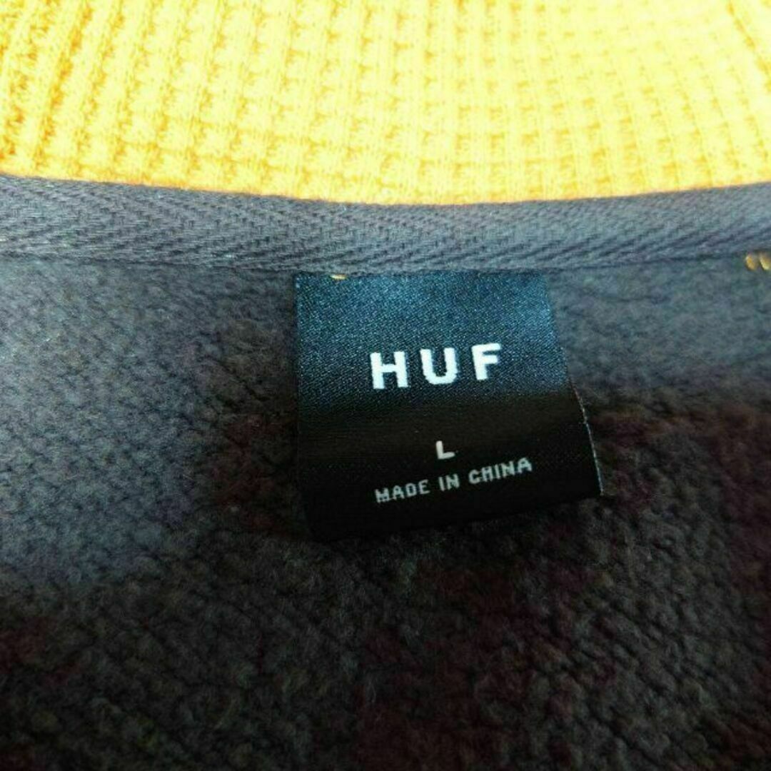 HUF　ビッグロゴ刺繍　フルジップ　スウェットパーカー　ハフ　ブラウン　オレンジ メンズのトップス(パーカー)の商品写真