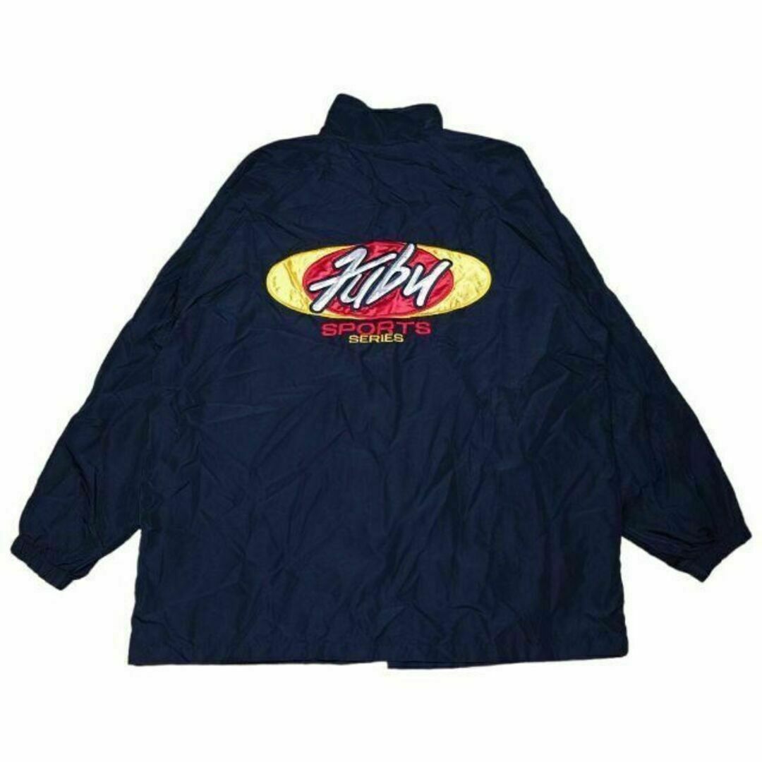 FUBU(フブ)の90s FUBU　ビッグロゴ刺繍　サイドライン　ナイロンジャケット　フブ　古着 メンズのジャケット/アウター(ナイロンジャケット)の商品写真