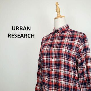 アーバンリサーチ(URBAN RESEARCH)のURBAN RESEARCH赤色チェック柄ストレッチシャツ(その他)