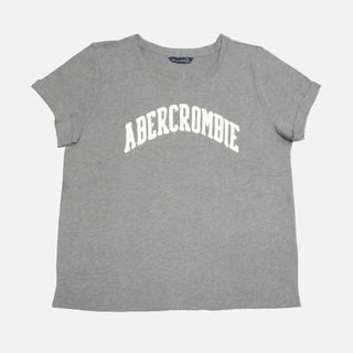 アバクロンビーアンドフィッチ(Abercrombie&Fitch)の★新品★アバクロンビー&フィッチ★アップリケロゴ半袖Tシャツ (Grey/M)(Tシャツ(半袖/袖なし))