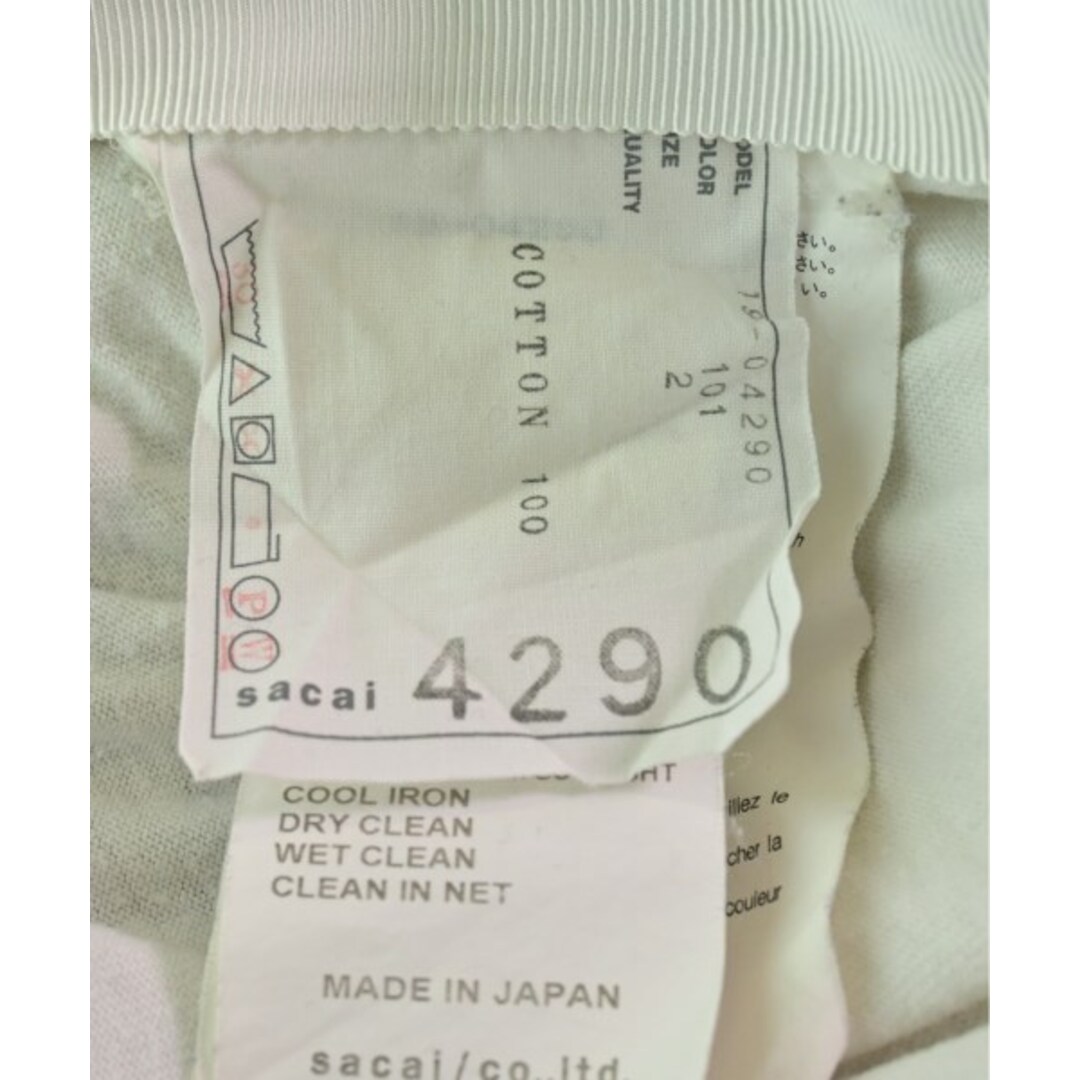 sacai(サカイ)のsacai サカイ Tシャツ・カットソー 2(M位) 白 【古着】【中古】 レディースのトップス(カットソー(半袖/袖なし))の商品写真