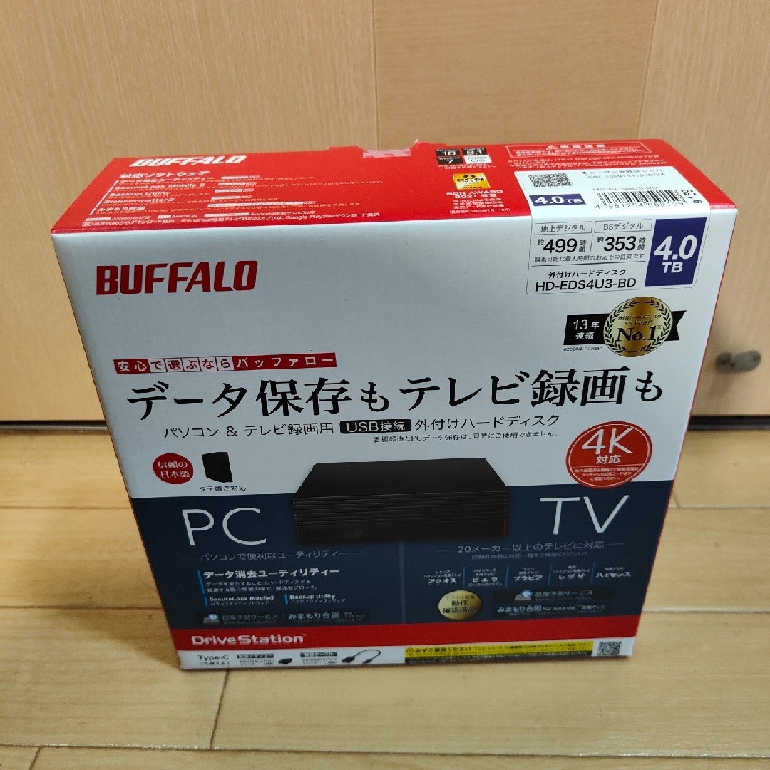 Buffalo - 新品未開封品 バッファロー 外付けHDD 4TB HD-EDS4U3-BDの