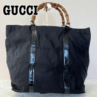 グッチ(Gucci)のGUCCI バンブーライン　トートバッグ　大容量　A4可　ブラック ハンドバッグ(トートバッグ)
