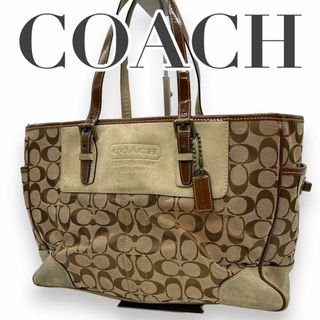 コーチ(COACH)のCOACH コーチ　s21 大容量　1442 トートバッグ　スエード　キャンバス(ショルダーバッグ)