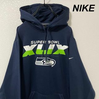 ナイキ(NIKE)のNFL ナイキ プルオーバー パーカー ネイビー プリント シーホークス(パーカー)