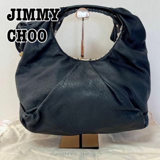 ジミーチュウ(JIMMY CHOO)の極美品 JIMMY CHOO スクエアスタッズ　レザー トートバッグ　ショルダー(トートバッグ)