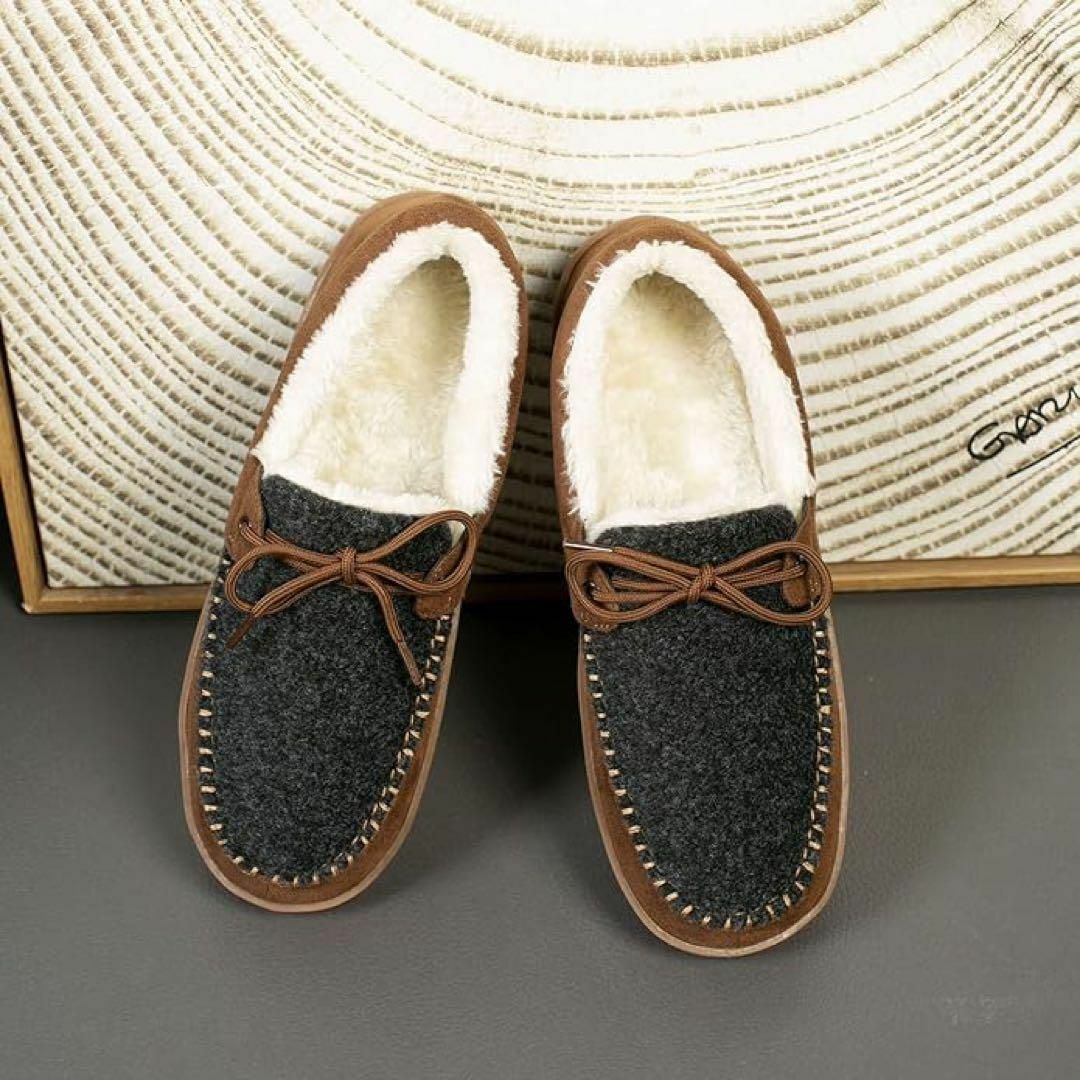 モカシン 冬 ルームシューズ 暖かい ボア もこもこ 防寒 履きやすい 28cm メンズの靴/シューズ(スリッポン/モカシン)の商品写真