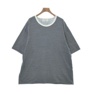 アンユーズド(UNUSED)のUNUSED Tシャツ・カットソー 4(XL位) 紺x白(ボーダー) 【古着】【中古】(Tシャツ/カットソー(半袖/袖なし))