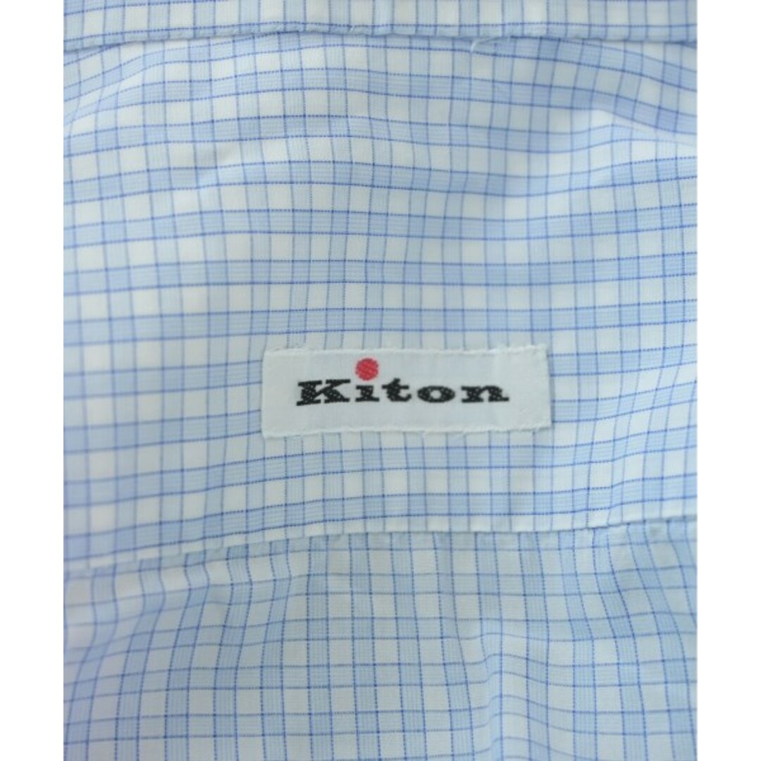 KITON(キトン)のKiton キトン ドレスシャツ 39(M位) 水色x白(チェック) 【古着】【中古】 メンズのトップス(シャツ)の商品写真