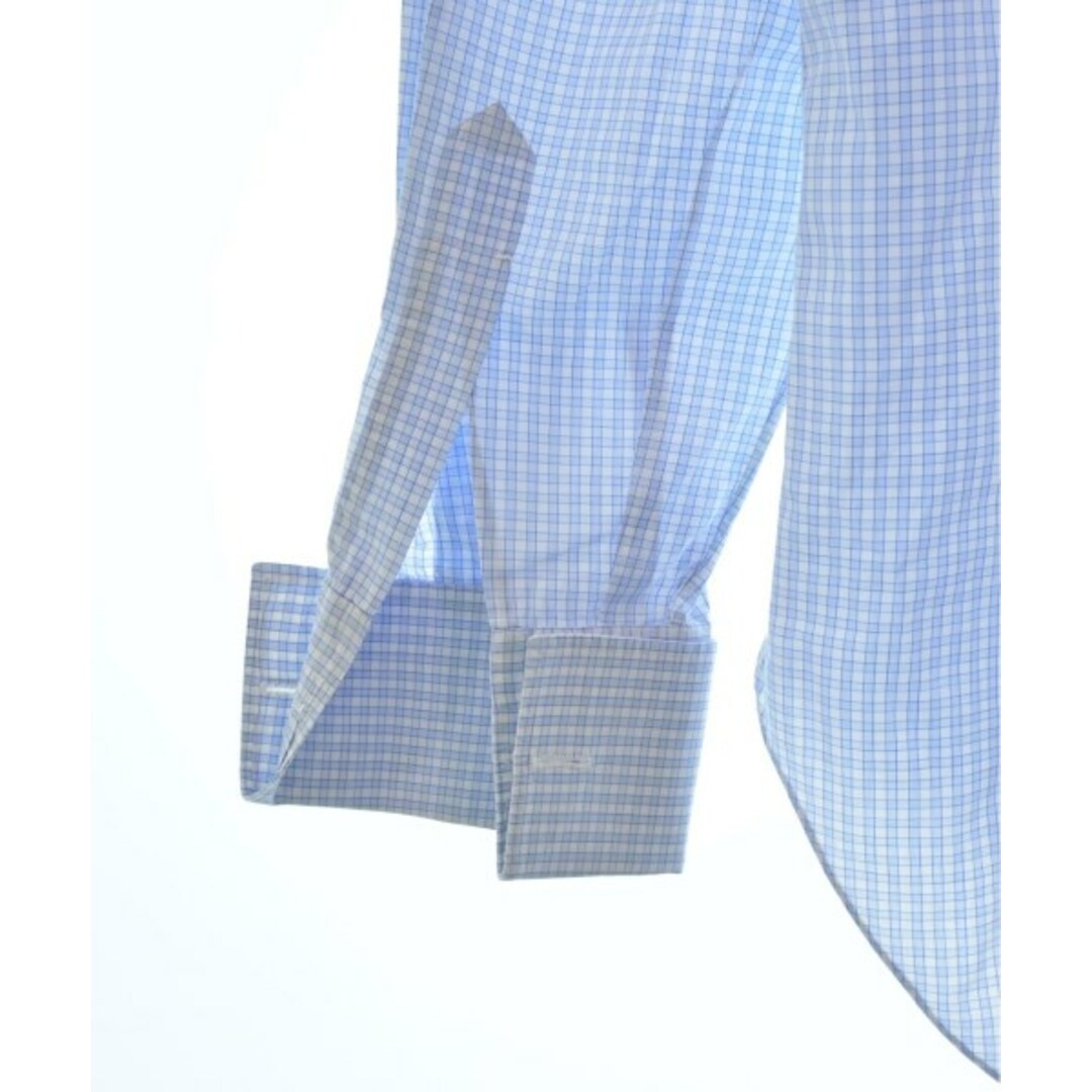 KITON(キトン)のKiton キトン ドレスシャツ 39(M位) 水色x白(チェック) 【古着】【中古】 メンズのトップス(シャツ)の商品写真