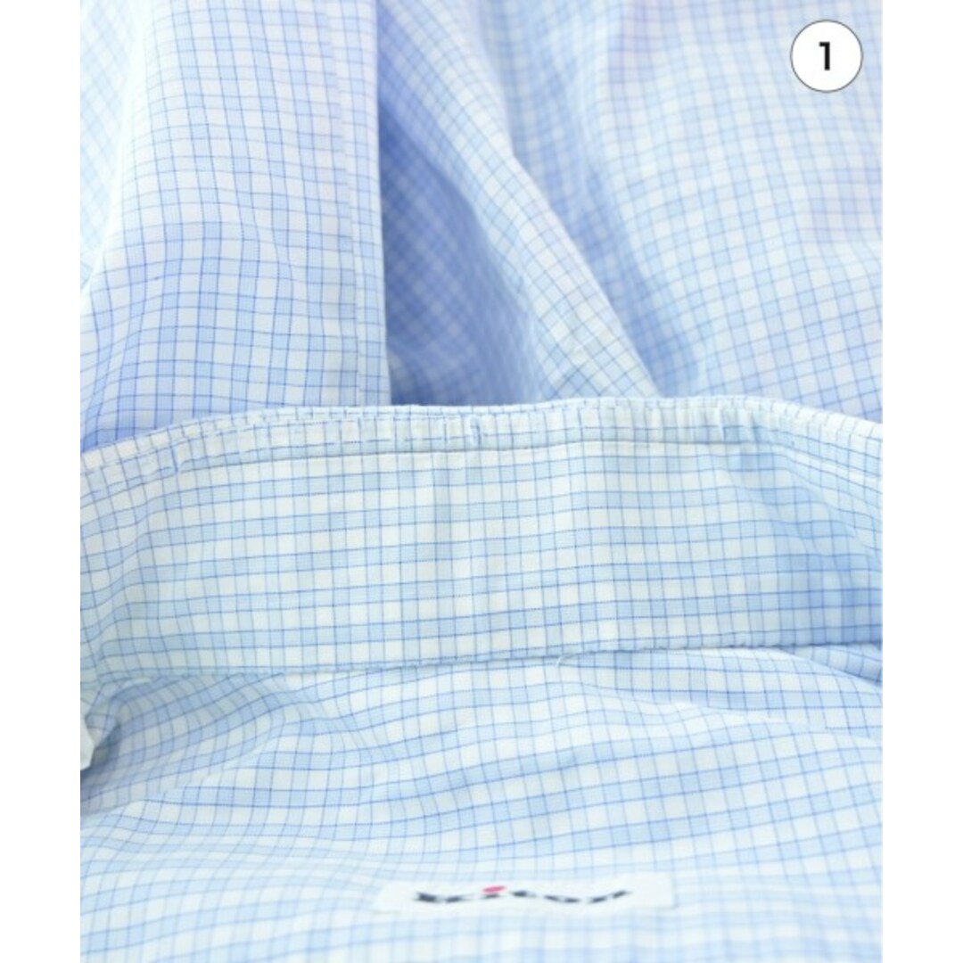 KITON(キトン)のKiton キトン ドレスシャツ 39(M位) 水色x白(チェック) 【古着】【中古】 メンズのトップス(シャツ)の商品写真