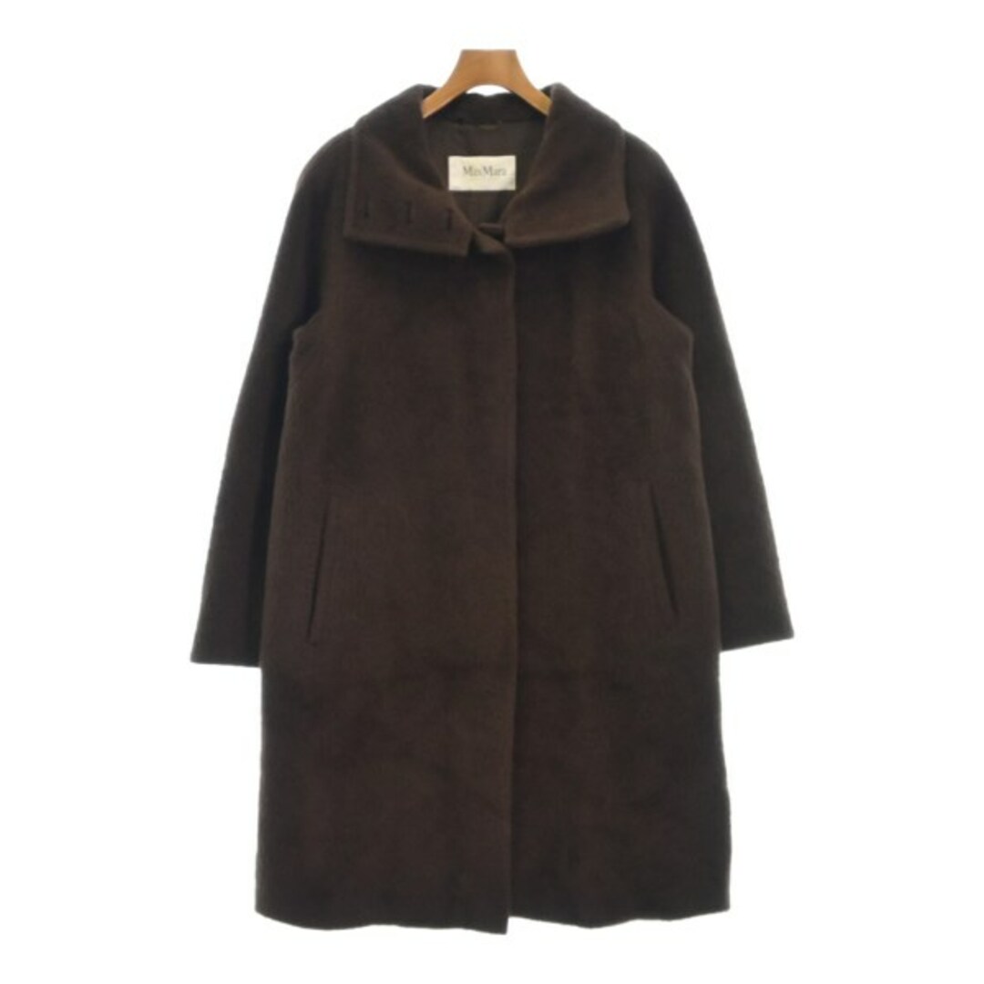 Max Mara(マックスマーラ)のMax Mara マックスマーラ ステンカラーコート 36(XS位) 茶 【古着】【中古】 レディースのジャケット/アウター(その他)の商品写真