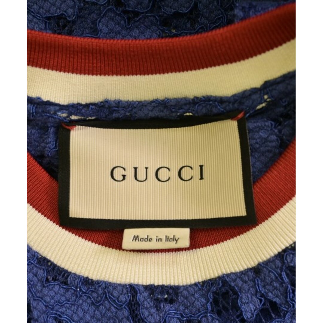 Gucci(グッチ)のGUCCI グッチ カジュアルシャツ -(M位) 青x黒x赤等(レース) 【古着】【中古】 レディースのトップス(シャツ/ブラウス(長袖/七分))の商品写真