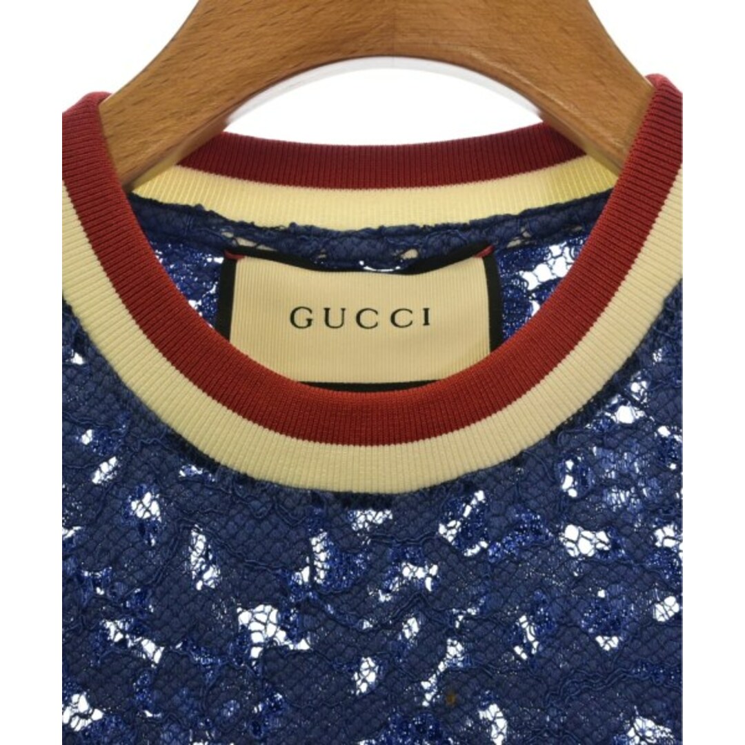 Gucci(グッチ)のGUCCI グッチ カジュアルシャツ -(M位) 青x黒x赤等(レース) 【古着】【中古】 レディースのトップス(シャツ/ブラウス(長袖/七分))の商品写真