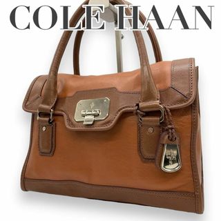 コールハーン(Cole Haan)の美品　COLE HAAN コールハーン　s56 本革　ハンドバッグ　ブラウン　茶(ハンドバッグ)