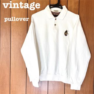 美品【 vintage 】 スウェットプルオーバー  ラガーシャツ レトロ