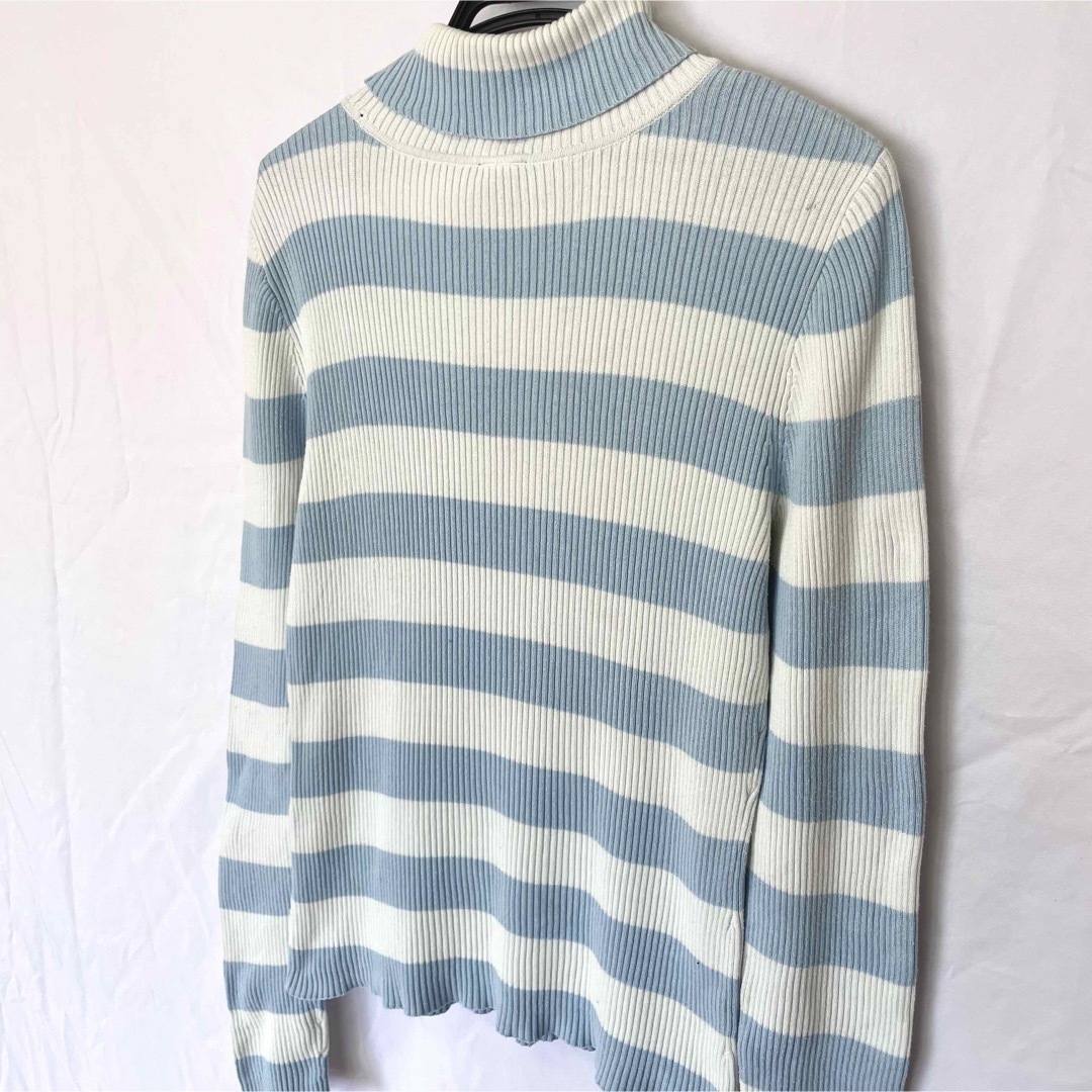 GAP(ギャップ)の美品【 GAP ギャップ 】 ボーダーニット　ハイネックニット パステルカラー レディースのトップス(ニット/セーター)の商品写真