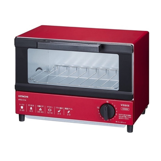 ヒタチ(日立)の【新品・送料無料】日立 オーブントースター 2枚焼き HTO-C1A R レッド(調理機器)